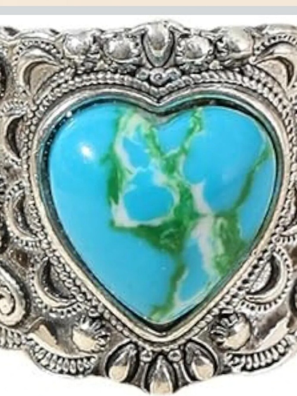 Vintage Sterling Silver Western Bohemian Style Heart Ring Size 8 - Picture 5 of 5